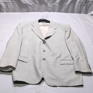 Studio Valentino Mens Houndstooth Wool Blazer Made in Italy Black White